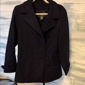 Eddie Bauer Black Wool Blend Peacoat Jacket Women’s Size Small